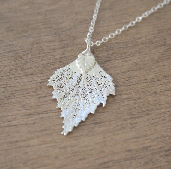 Real Leaf Dipped in Sterling Silver Necklace