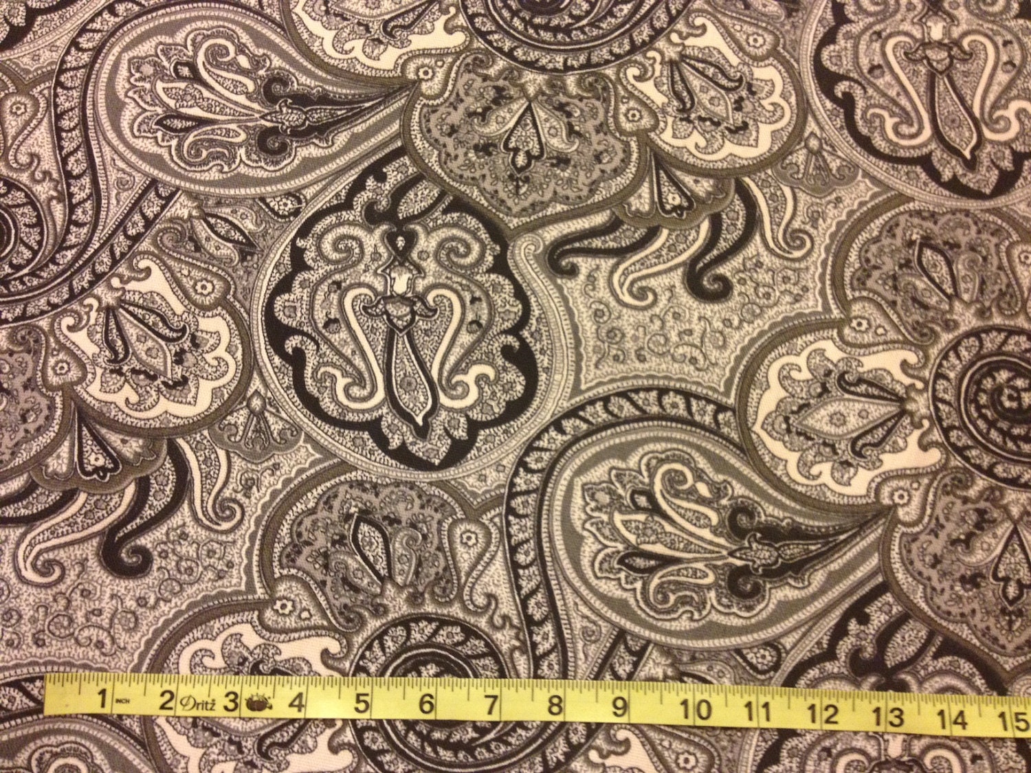 Waverly Black Paisley Home Decor Fabric by yard Indoor/Outdoor