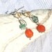 Sterling Earrings Orange Carnelian Aqua Apatie Faceted Citrine Wire Wrapped Dangles