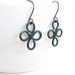 Blue patina earrings Patinated oxidized copper, ethnic, minimalistic, rustic, mint, hypoallergenic