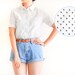 Vintage Little Boats Monogram Collared Short Sleeve Shirt