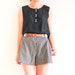 Vintage PREPPY Black SILK Sleeveless Button Up Blouse