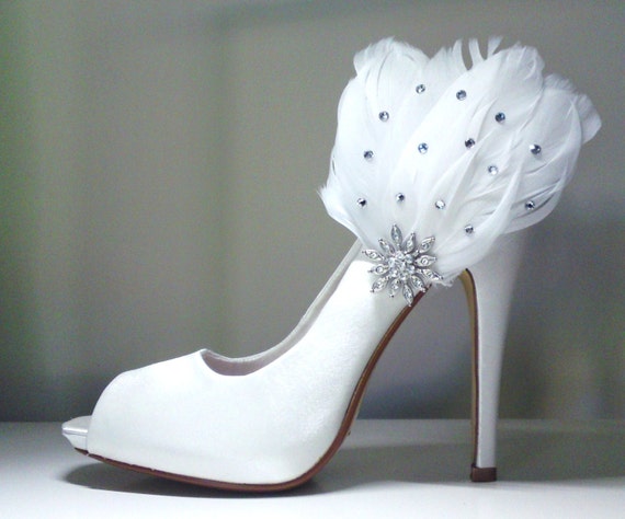 feather bridal shoes