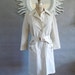 SALE 60s White TRENCH, 60s- 70's, Lucite buttons and Buckle, Chic, ARMANIESQUE