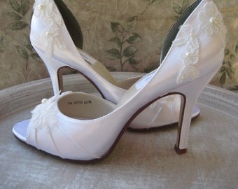 Wedding Shoes Ivory or White Lace Bridal Shoes