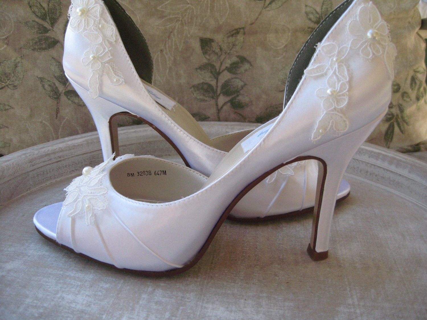 Wedding Shoes Ivory or White Lace Bridal Shoes