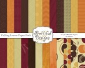 25% OFF SALE Digital Paper Pack - Personal and Commercial Use - Falling Leaves Il_170x135