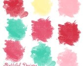 25% OFF SALE Watercolor Journaling Spot Clip Art Valentine Turquoise Pink Commercial Use XOXO Il_170x135