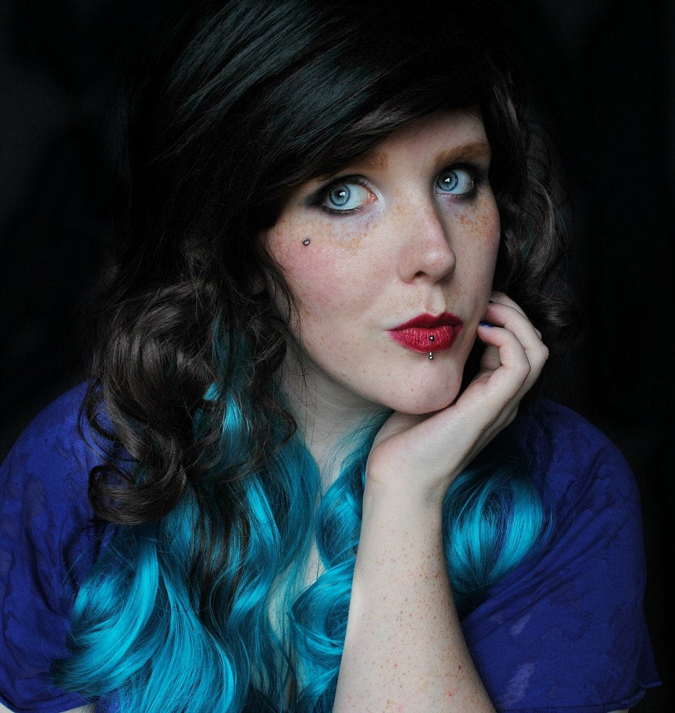 Black And Turquoise Hair