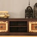 SALE Reclaimed Wood Rustic Antique Distressed Indian Door TV Stand Low Media Console w/ Storage