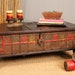 Red and Yellow Antique Trunk Coffee Table