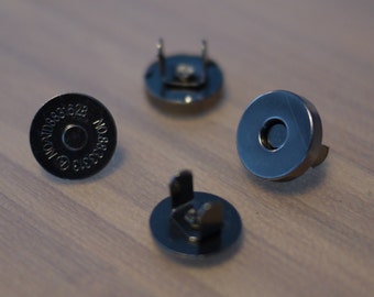 Snaps Closures Magnetic Snaps Closures Black Nickel Bag Purse 18mm - 100 Sets (0169)