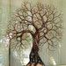 Wire Tree Of Life Ancient Grove Spirits sculpture Harvest Moon Selenite Sphere Gemstones Lamp, original art LP10