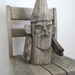 Vintage garden gnome ..........weathered wood.............carved
