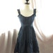 Rustic Romantic Autumn Navy Blue Rainy Peasant Gypsy Cotton Hippie Frolic Country Indie Beach Alice in Wonderland Dress