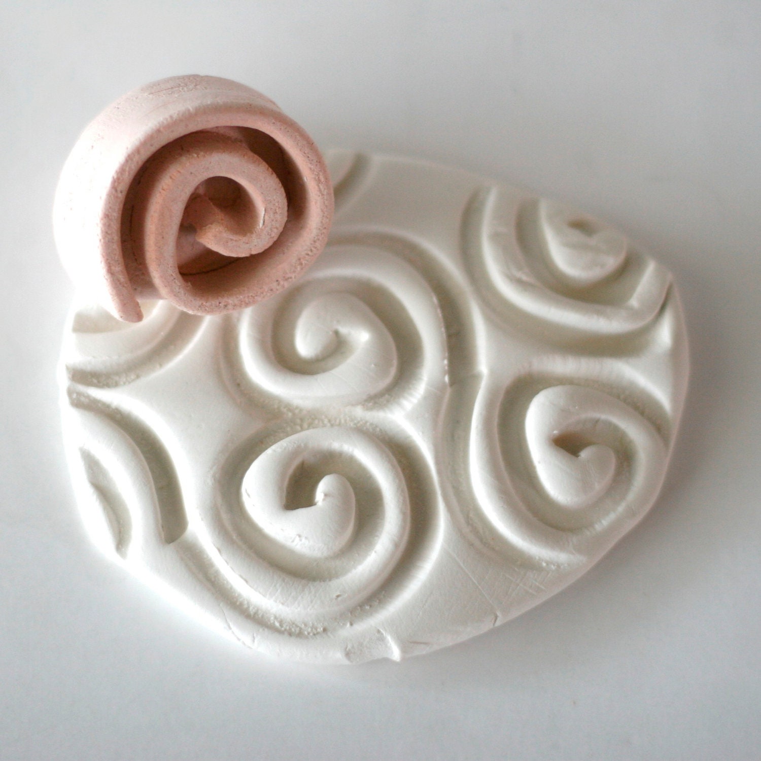 Clay Stamp Spiral Pottery Pattern or Texture Tool for Ceramics