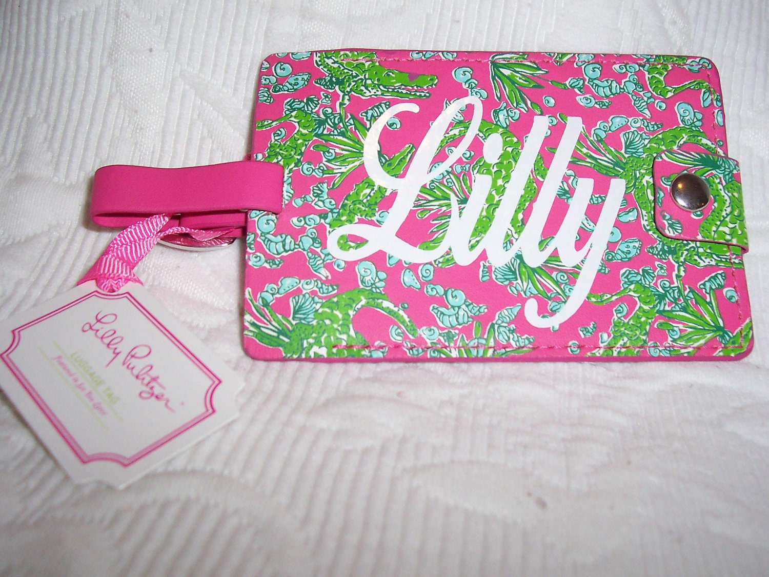 lilly luggage tag