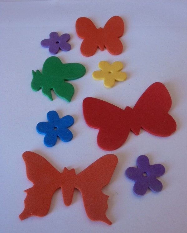 Foam butterflies flowersNature desings by vixlpartandsupplies