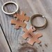 Puzzle Piece Key Chains - Hand Stamped Custom Key Chains - Copper Brass Aluminum - Mr. & Mrs.- Gift for Him
