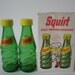 1974 Squirt soda pop salt and pepper shakers original box green glass yellow retro stylin'