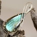 RESERVED - Chain and Mystic Labradorite Teardrop Wire Wrapped Pendant, Handmade In Sterling Silver