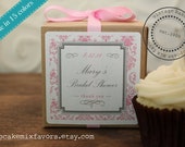 12 - Bridal Shower Favor Cupcake Mixes - Damask Design - ANY COLOR - Wedding shower favor, baby shower favor