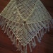 Crocheted Shawl, Triangular Shawl, Off White Shawl, elegant and soft