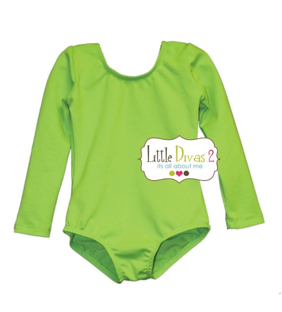 Lime Green Leotard Child Long Sleeve Leotard