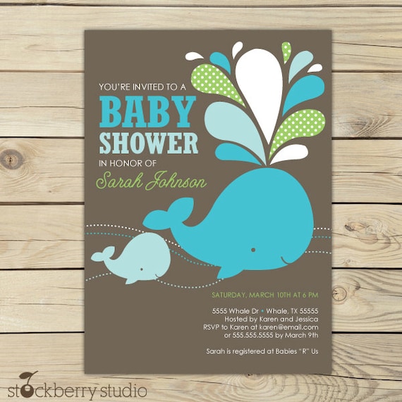 whale baby shower border for word document