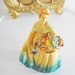 Vintage Chalkware Lady Figurine Statue Flower Basket Doll Cream Yellow Blue Pastel Romantic Country Cottage Decor Southern Belle