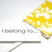 Yellow Luggage Tag / Id Tag / Yellow Foliage Fabric / Personalized For Free