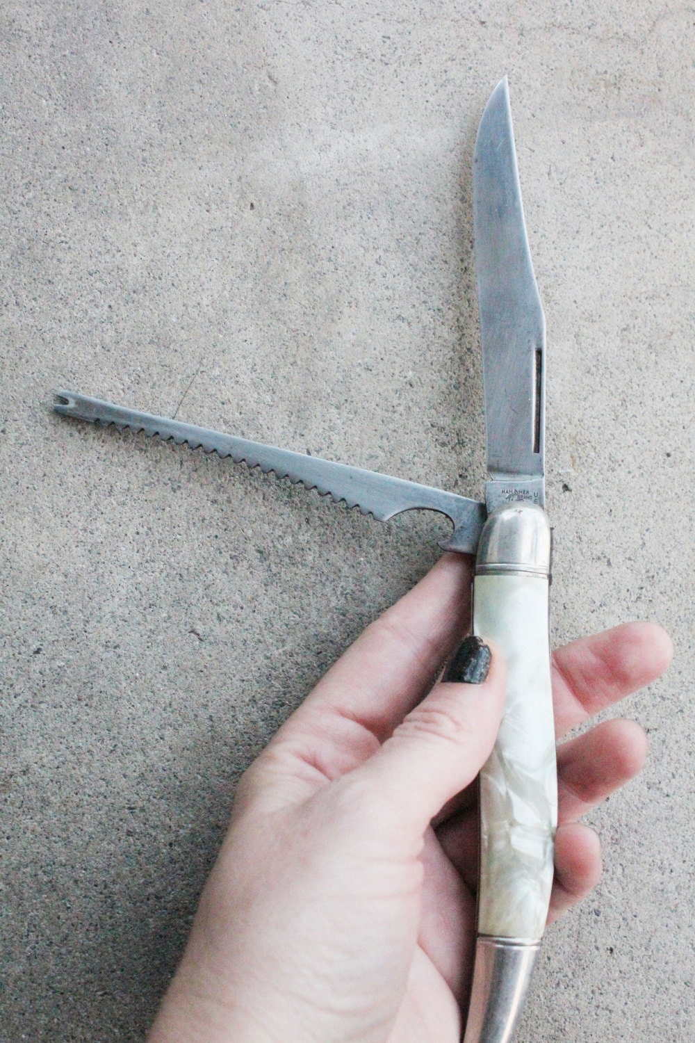 Vintage 40's/50's Hammer Brand 2 Blade Fishing Knife