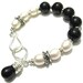 Onyx Pearl Bracelet Sterling Silver Classic Black and White Bracelet