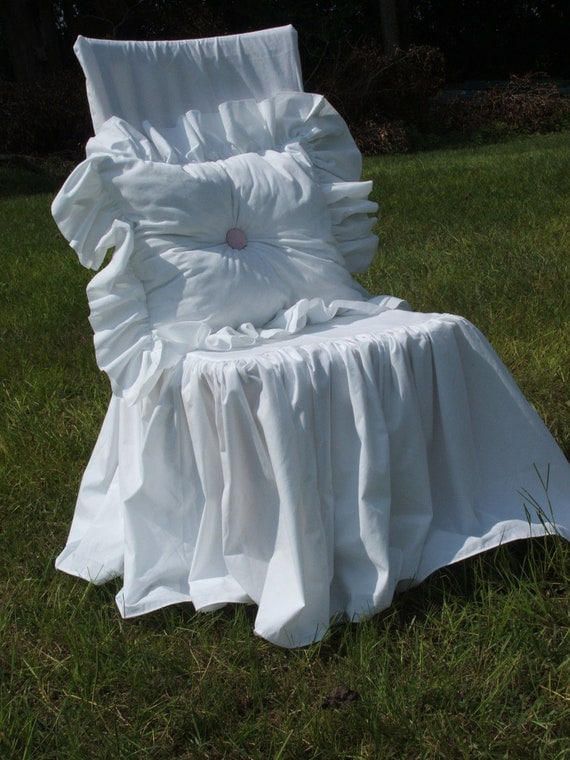 Items similar to shabby chic chair slipcover on Etsy