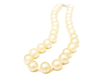 Vintage faux pearl choker, classic pearl necklace, short white ...
