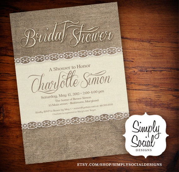 Brides Rustic Chic Invitation 6