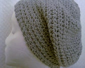 Gray Grey Silver Slouchy Beret Sparkly Shimmery Glittery Slouchy Beret Hat