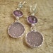 Linear Druzy Earrings Amethyst Drusy Quartz Sterling Silver Bezel Set