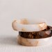 white size 7.5 thin ring multifaceted eco resin ring with gold flakes