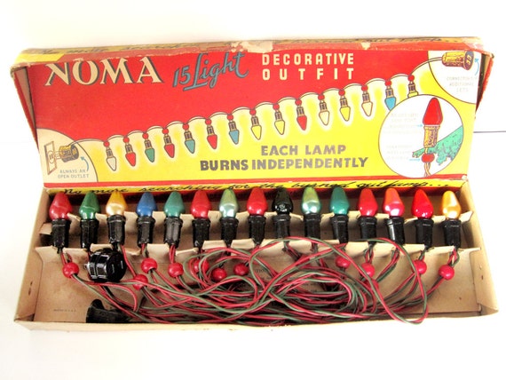 15 Vintage Christmas tree lights Noma old-fashioned large C7