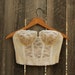 Vintage Corset, Vintage Lingerie, 1980's, Lace Corset, Bustier, 34B, Beige, Tan, Nude,