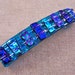 Dichroic Barrette - 3.5" / 9cm -Turquoise Cobalt Blue Teal Green Lattice Shard Bubbles Scraps Layered Clear Drizzle Fused Glass