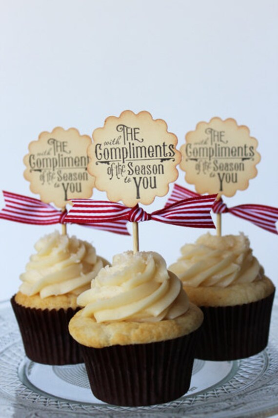 Christmas season cupcake toppers - set of 12 Il_570xn