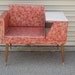 RESERVED For Leslie 50's Telephone Gossip Bench Chair Atomic Retro Red