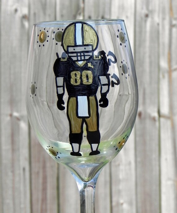 Saints Player wine glass