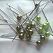 Set of 12 Greens Avacado Lime Chartruse Floral Bridal Hat Pin Scrapebooking Stick pins 2" Long