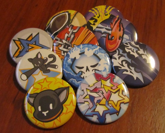 The World ends with you Fusion Pins set by cherriesama on Etsy