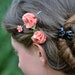 Floral Bobby Pins // Felt Rose Bobbies // Set of Three Felt and Resin Blooming Hair Clips