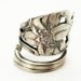 Spoon Ring Art Nouveau Hand Engraved Lily Sterling Silver, Handmade to your size (2734)