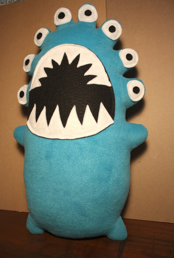 Barnaby the Eight Eyed Crazy Blue Plush Monster